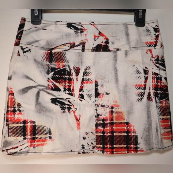 RARE MORGAN ❤️ A line pleated punk plaid mini skirt with chain never worn - Picture 6 of 8